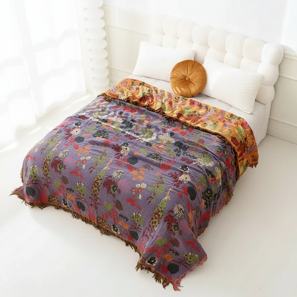 Floral Jacquard Blanket