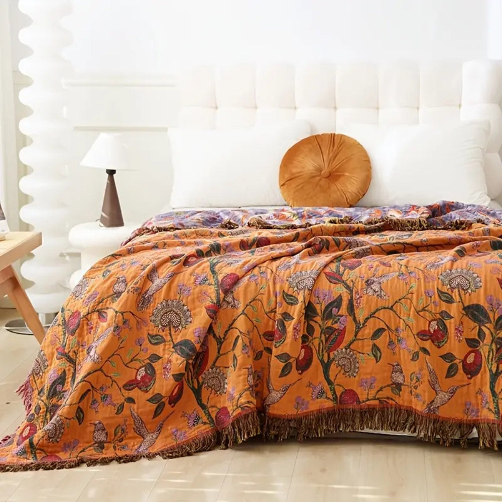 Floral Jacquard Blanket