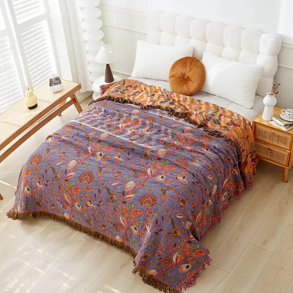 Floral Jacquard Blanket