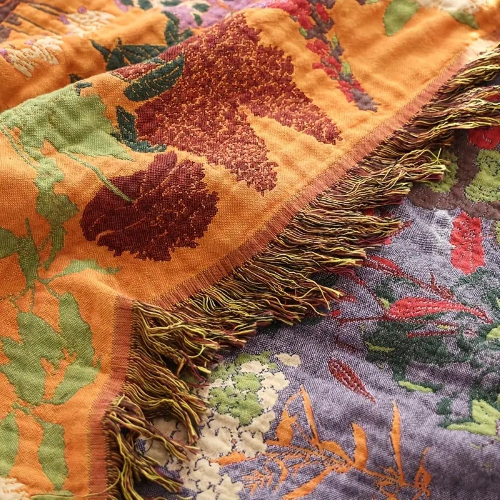 Floral Jacquard Blanket