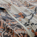 Cotton Blanket | Four-Layer Reversible Floral | Machine Washable