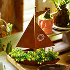 Flower Pot | Sailboat Silhouette & Sturdy Iron | 29.5 x 24 cm