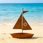 Flower Pot | Sailboat Silhouette & Sturdy Iron | 29.5 x 24 cm