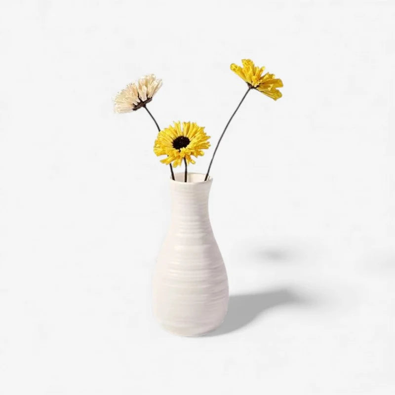 Flower Vase | Textured Design & Stable Base | Compact Tabletop