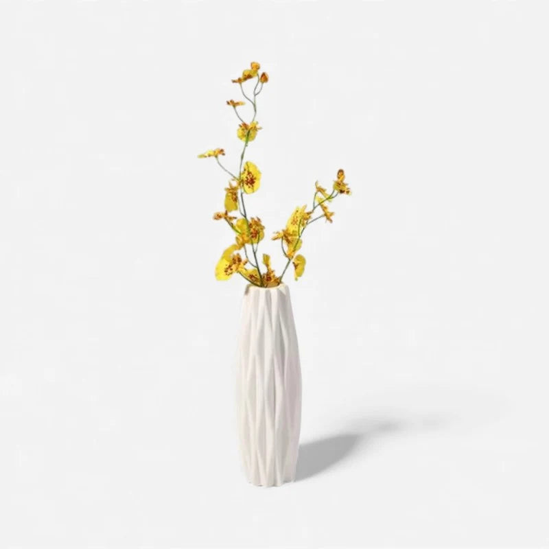 Flower Vase | Textured Design & Stable Base | Compact Tabletop