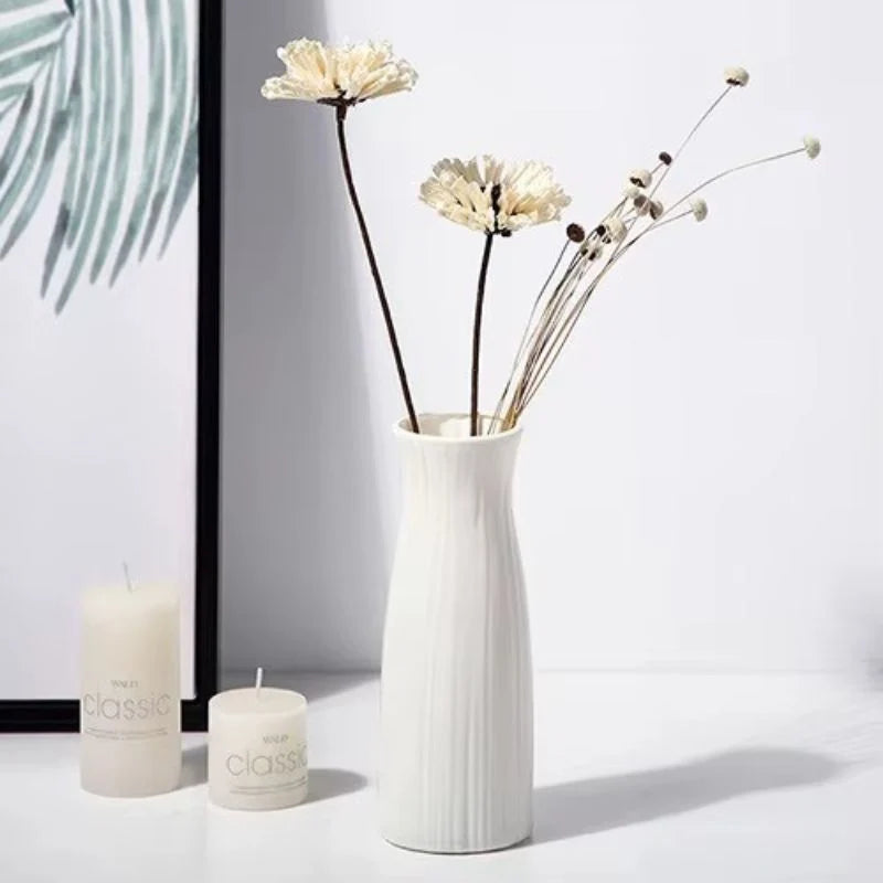 Flower Vase | Textured Design & Stable Base | Compact Tabletop