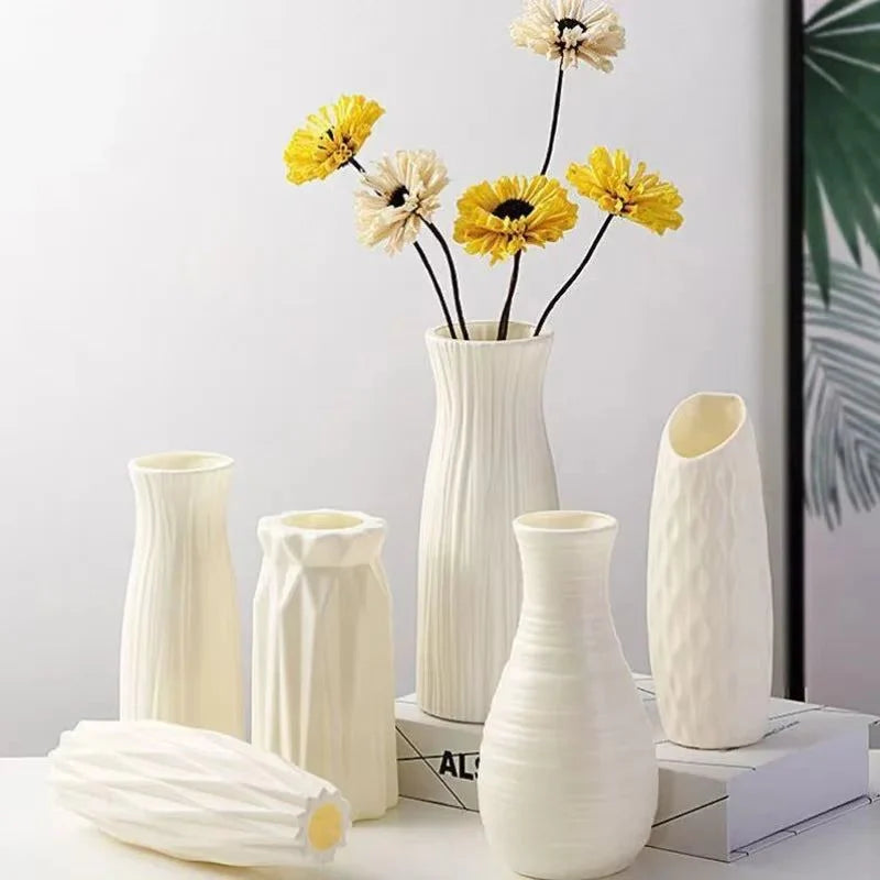 Flower Vase | Textured Design & Stable Base | Compact Tabletop