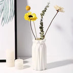 Flower Vase | Textured Design & Stable Base | Compact Tabletop