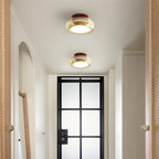 Flush Mount Ceiling Light | Amber Glass & Integrated LED | 20 cm Diameter