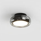Flush Mount Ceiling Light | Amber Glass & Integrated LED | 20 cm Diameter