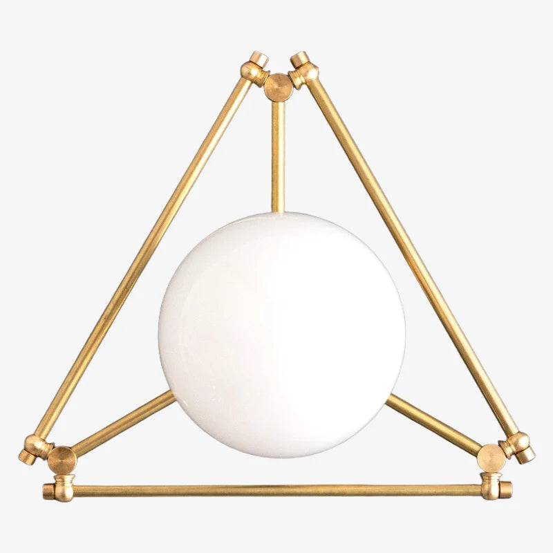 Flush Mount Ceiling Light | Brass & Glass Geometric Pearl | 14 In