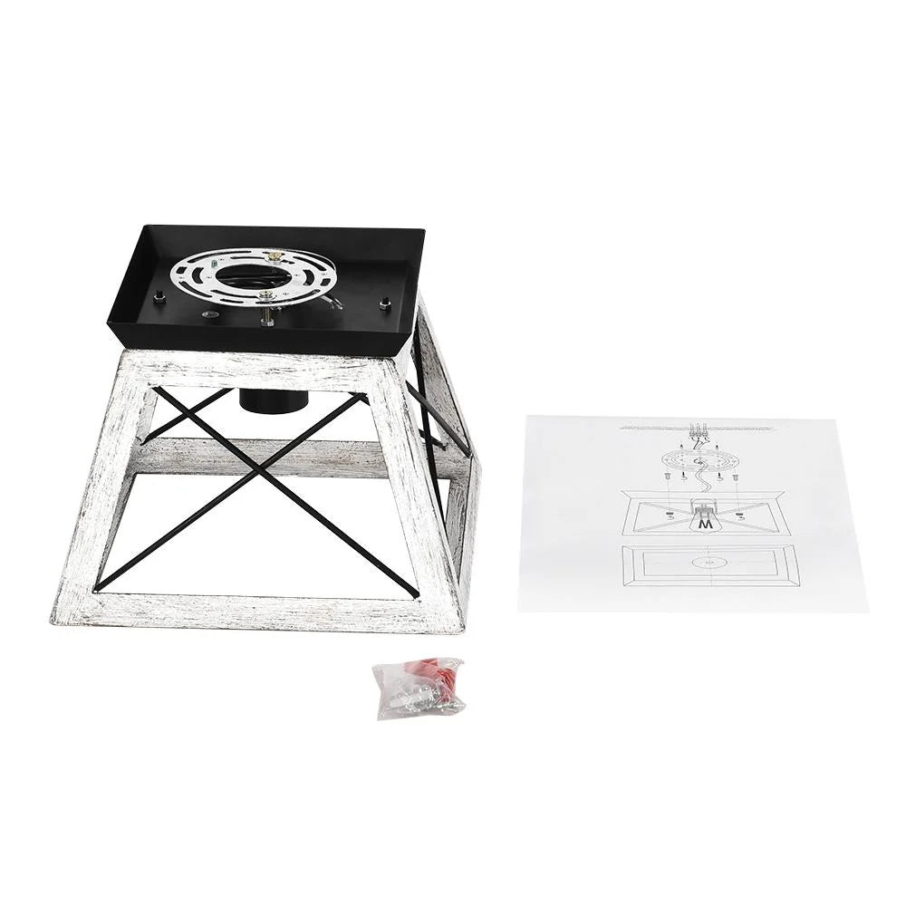 Flush Mount Ceiling Light | Caged Square Metal Frame