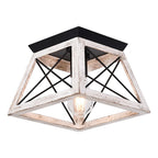 Flush Mount Ceiling Light | Caged Square Metal Frame