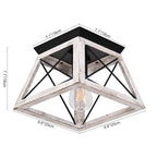 Flush Mount Ceiling Light | Caged Square Metal Frame