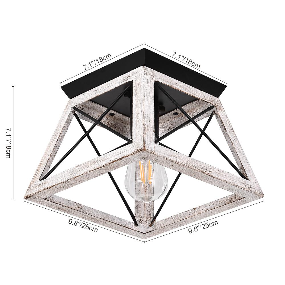 Flush Mount Ceiling Light | Caged Square Metal Frame