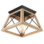 Flush Mount Ceiling Light | Caged Square Metal Frame
