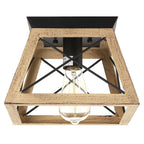 Flush Mount Ceiling Light | Caged Square Metal Frame