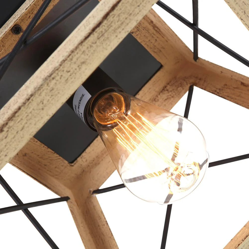 Flush Mount Ceiling Light | Caged Square Metal Frame