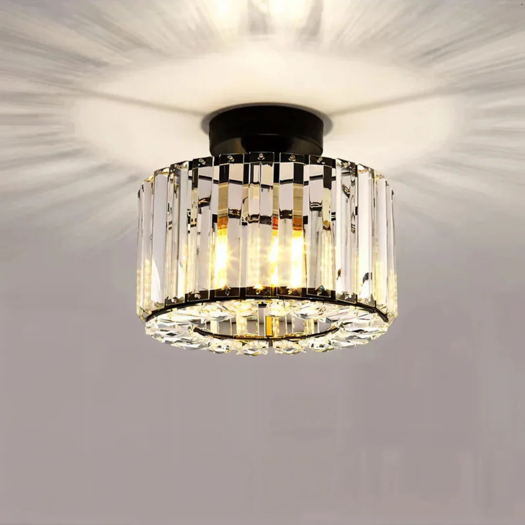 Flush Mount Ceiling Light | Crystal Accent & LED | 17 x 23 cm