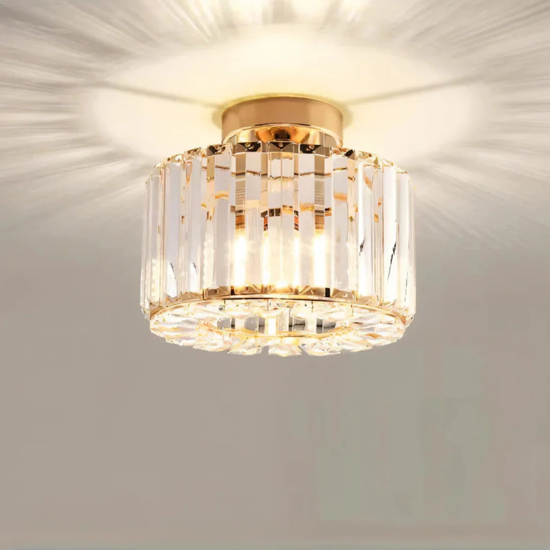 Flush Mount Ceiling Light | Crystal Accent & LED | 17 x 23 cm