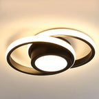 Flush Mount Ceiling Light | Double-Ring Dimmable LED | Bulbs Included