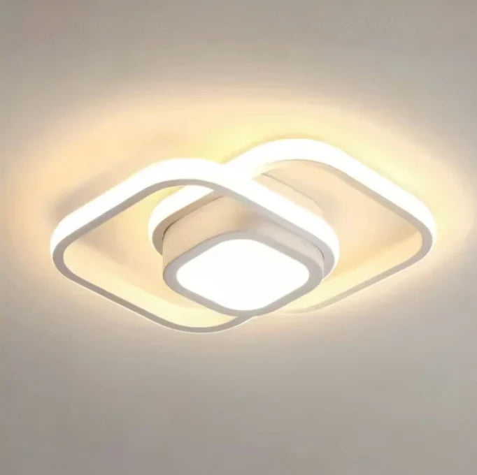 Flush Mount Ceiling Light | Double-Ring Dimmable LED | Bulbs Included