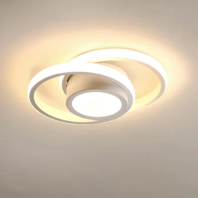 Flush Mount Ceiling Light | Double-Ring Dimmable LED | Bulbs Included