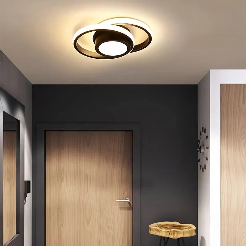 Flush Mount Ceiling Light | Double-Ring Dimmable LED | Bulbs Included