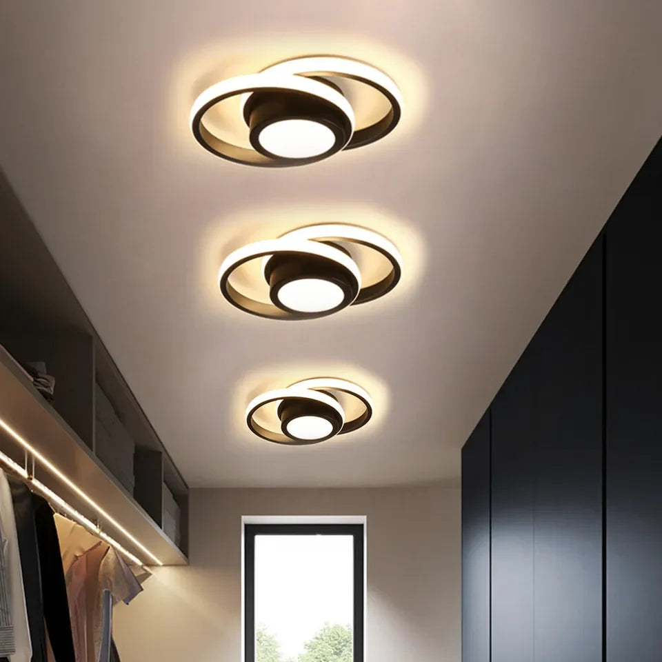 Flush Mount Ceiling Light | Double-Ring Dimmable LED | Bulbs Included