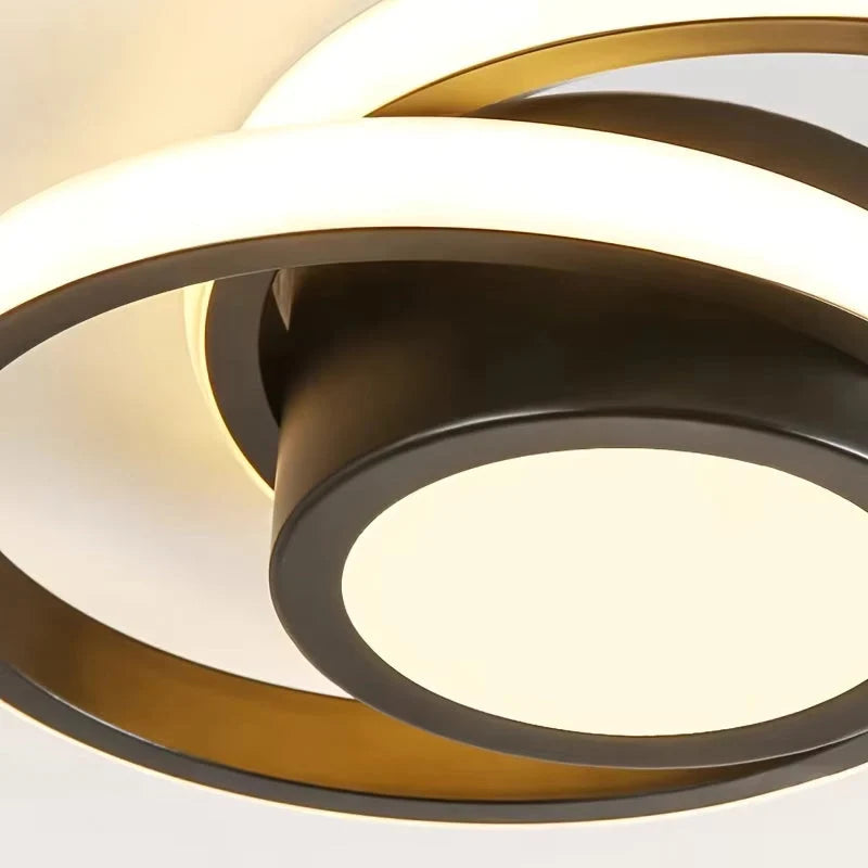 Flush Mount Ceiling Light | Double-Ring Dimmable LED | Bulbs Included