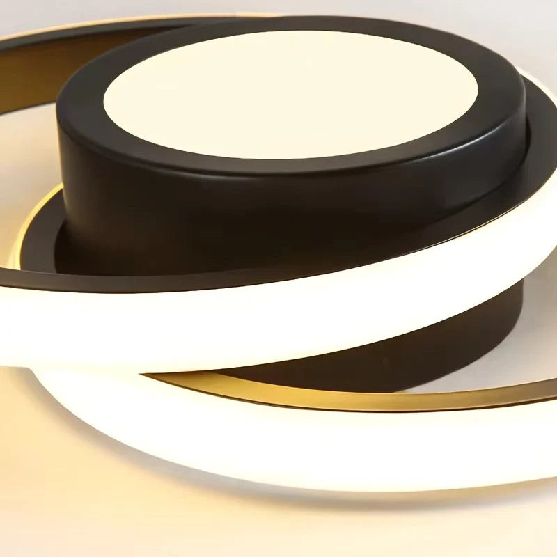 Flush Mount Ceiling Light | Double-Ring Dimmable LED | Bulbs Included