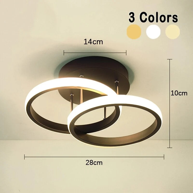 Flush Mount Ceiling Light | Integrated LED & Overlapping Rings