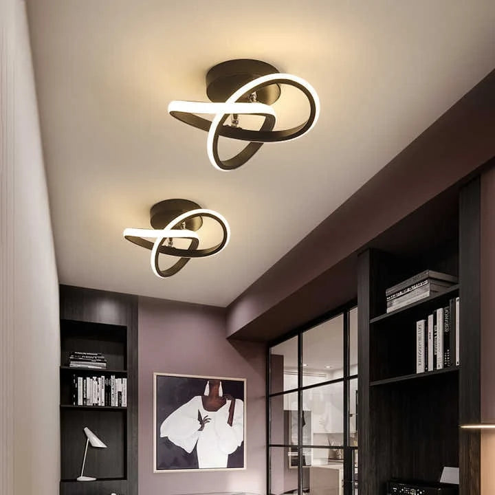 Flush Mount Ceiling Light | Integrated LED & Overlapping Rings