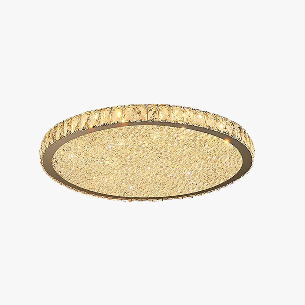 Flush Mount Ceiling Light | Octagonal Crystal & Metal Frame | LED Included