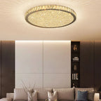 Flush Mount Ceiling Light | Octagonal Crystal & Metal Frame | LED Included