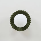 Flush Mount Ceiling Light | Scalloped Metal & Opal Glass | Hardwired & Dimmable