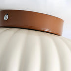 Flush Mount Ceiling Light | Scalloped Metal & Opal Glass | Hardwired & Dimmable