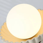 Flush Mount Ceiling Light | Scalloped Metal & Opal Glass | Hardwired & Dimmable