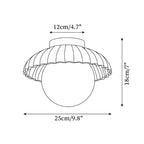 Flush Mount Ceiling Light | Scalloped Metal & Opal Glass | Hardwired & Dimmable