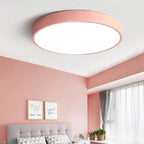 Flush Mount Ceiling Light | Round Acrylic Shade & Metal Body | Dimmable LED