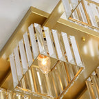 Flush Mount Ceiling Light | Black & Gold Metal & Acrylic | 4, 6 or 8 Lights