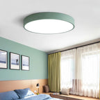 Flush Mount Ceiling Light | Round Acrylic Shade & Metal Body | Dimmable LED
