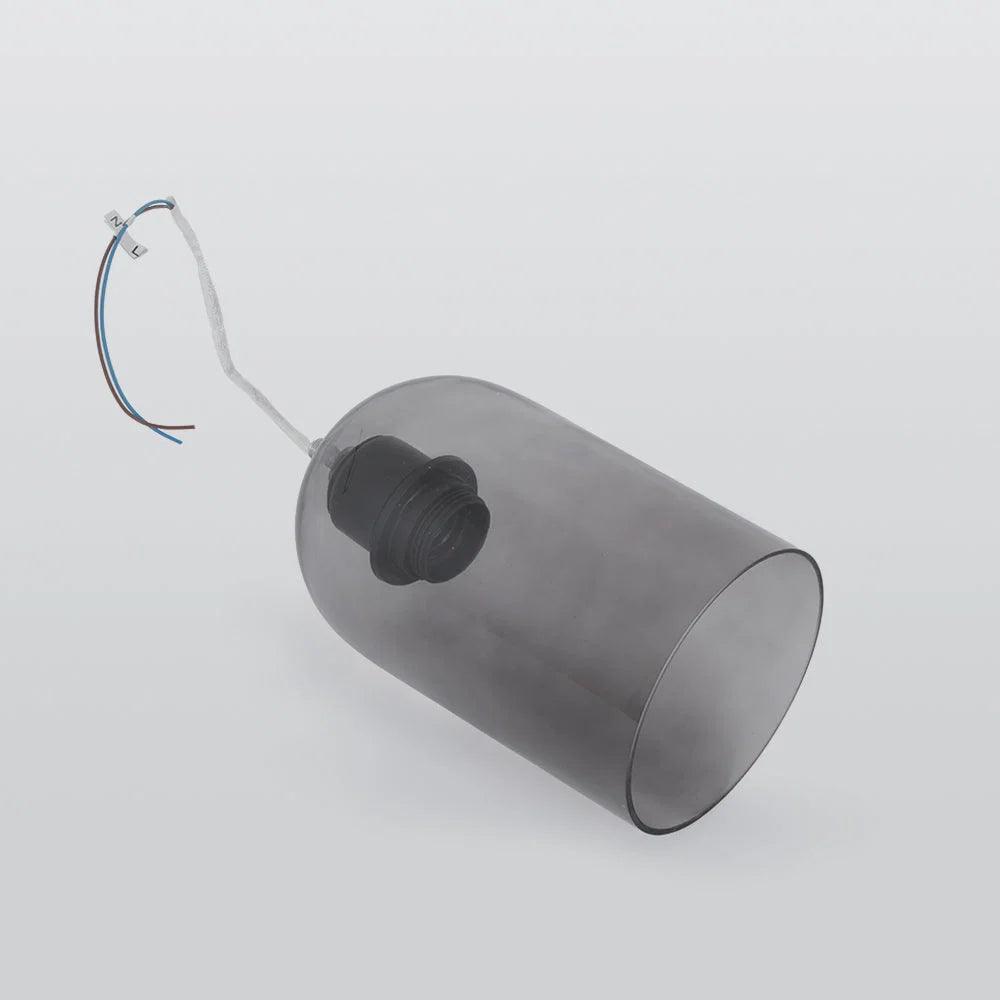 Ceiling Light | Cylinder Glass Shade & Copper Fixture | 3-Color LED Bulb