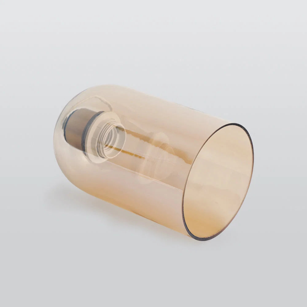 Ceiling Light | Cylinder Glass Shade & Copper Fixture | 3-Color LED Bulb