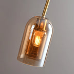 Ceiling Light | Cylinder Glass Shade & Copper Fixture | 3-Color LED Bulb
