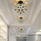 Flush Mount Ceiling Light | Star-Shaped Metal Frame | PVC Shade & E27 Base