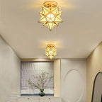 Flush Mount Ceiling Light | Star-Shaped Metal Frame | PVC Shade & E27 Base