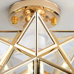Flush Mount Ceiling Light | Star-Shaped Metal Frame | PVC Shade & E27 Base