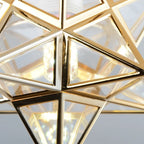 Flush Mount Ceiling Light | Star-Shaped Metal Frame | PVC Shade & E27 Base