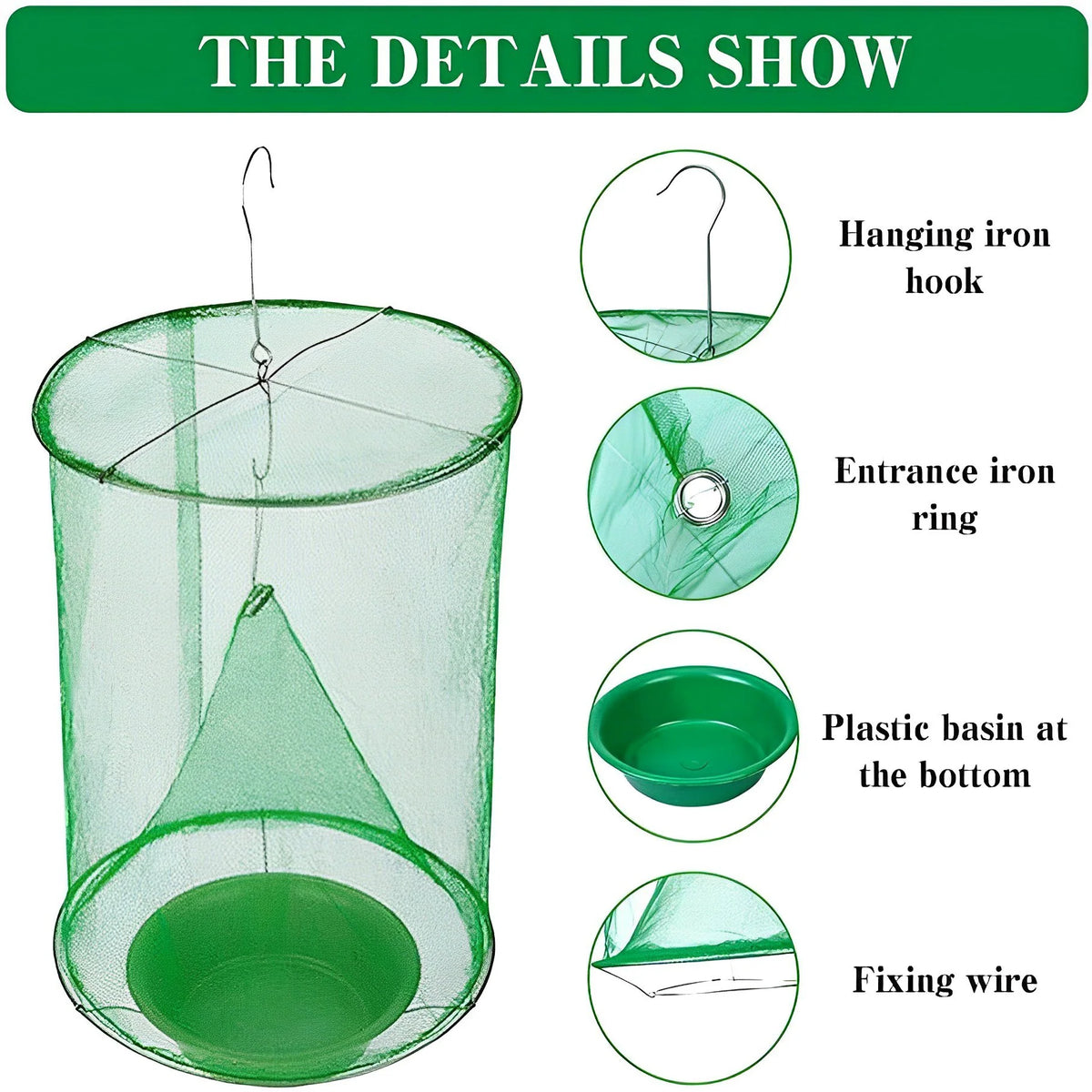 Fly Trap | Non-Toxic, Odor-Free & Reusable | Holds 4x More